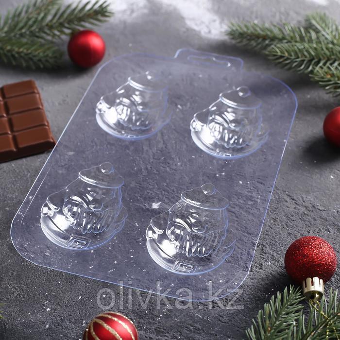Форма для шоколада и конфет пластиковая «Мини дед мороз», размер ячейки 5×7 см, цвет прозрачный - фото 4 - id-p112980859