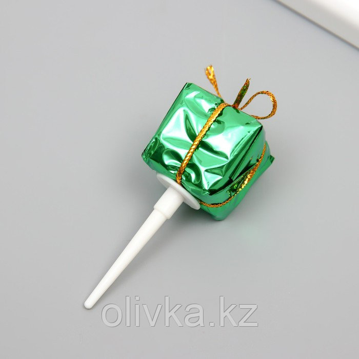Декор для творчества пластик "Подарочек зелёный" 2,5х2,5 см - фото 2 - id-p112990347