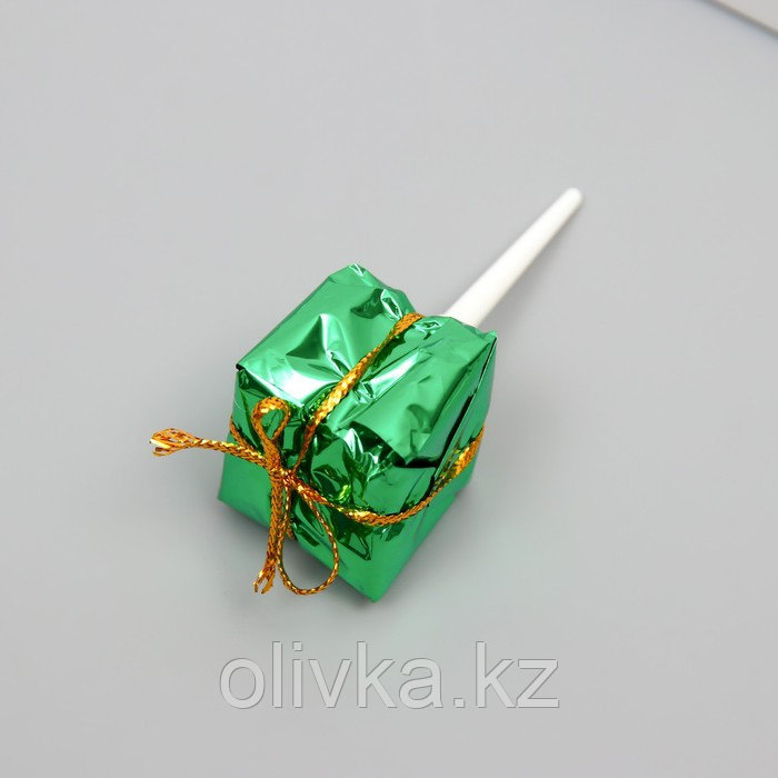 Декор для творчества пластик "Подарочек зелёный" 2,5х2,5 см - фото 3 - id-p112990347