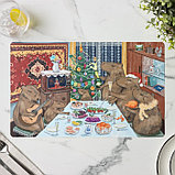 Салфетка сервировочная кухонная Доляна «Капибары - новогодний ужин», настольное покрытие, 26×41 см, фото 4
