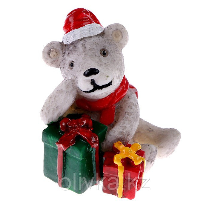 Миниатюра кукольная «Мишка с подарками», набор 2 шт., размер 1 шт. 3 × 3,5 × 3 см - фото 4 - id-p112993433