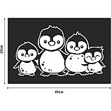 Наклейка декоративная для окон "Пингвины" 45х25 см (снег 10х20 см), фото 2