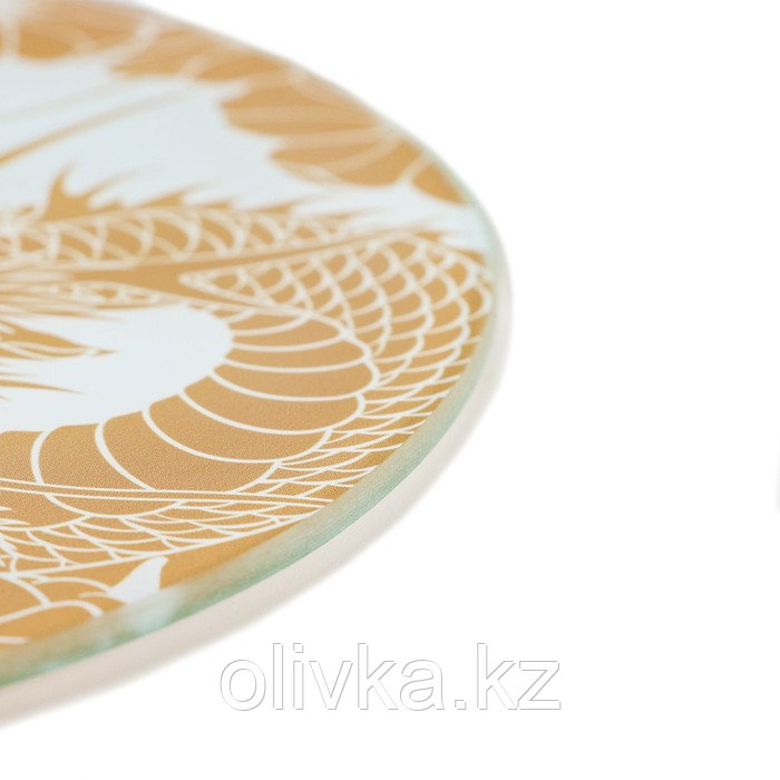 Доска разделочная стеклянная Golden dragon, d=20 см - фото 2 - id-p112999560
