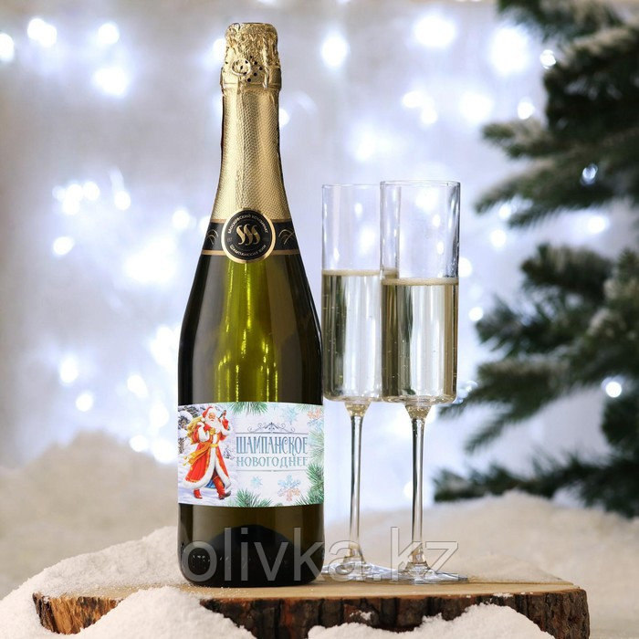 Наклейка на бутылку «Шампанское новогоднее», Дед Мороз, 12 х 8 см - фото 2 - id-p112989546