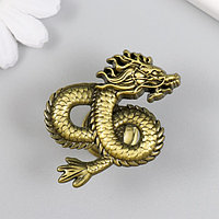 Ручка для шкатулки металл "Китайский дракон" состаренное золото 4,5х5 см