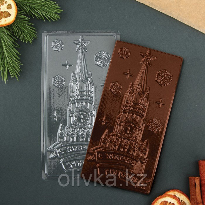 Форма для шоколада - плитка «С Новым Годом», 18 х 9,5 см - фото 1 - id-p113001401