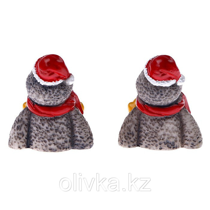 Миниатюра кукольная «Новогодний пингвин», набор 2 шт., размер 1 шт. 3 × 3,5 × 3 см - фото 4 - id-p112993540
