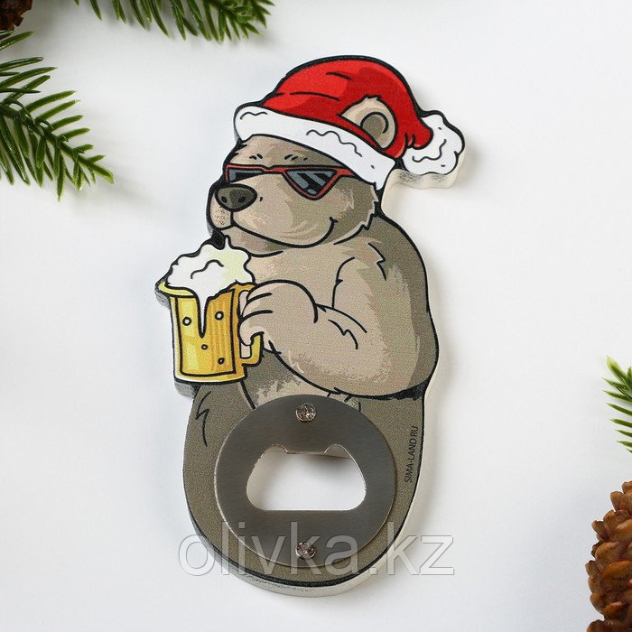 Открывашка для пива «Медведь», 7.2х13.8 см - фото 1 - id-p112999670
