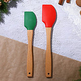 Набор силиконовых лопаток «Рождественские истории», 2 шт в наборе (26х5 см, 23.3х4.3 см), фото 3