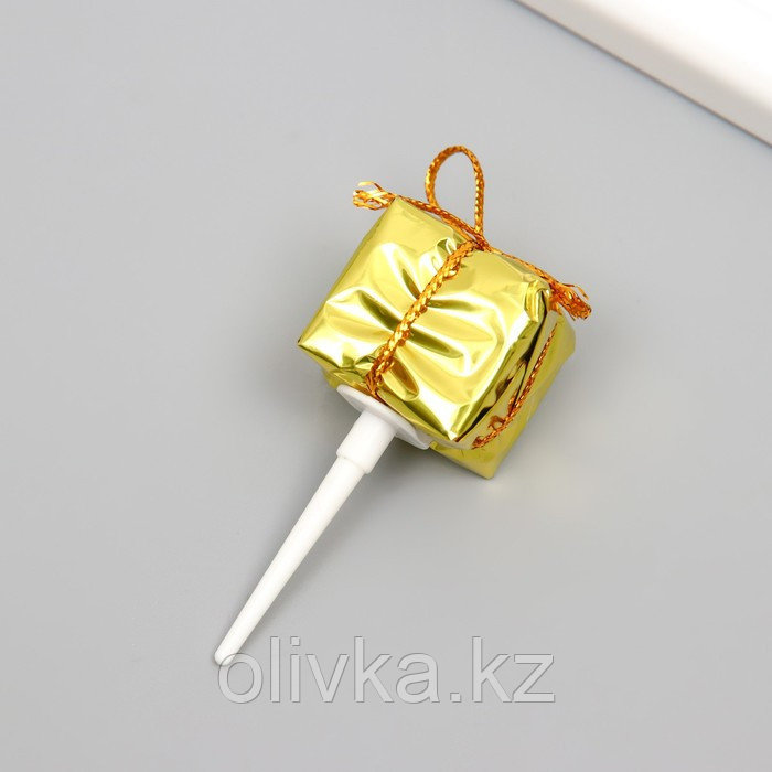 Декор для творчества пластик "Подарочек золотой" 2,5х2,5 см - фото 2 - id-p112990650