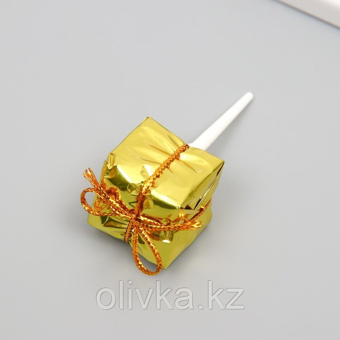 Декор для творчества пластик "Подарочек золотой" 2,5х2,5 см - фото 3 - id-p112990650