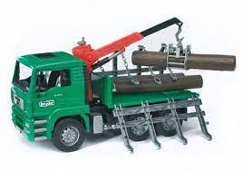 Брудер Лесовоз MAN с портативным краном и брёвнами, фото 1