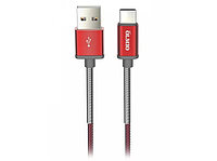 Кабель Olmio HD, USB 2.0 - USB Type-C, 1.2м, 2.1A, красный