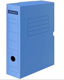 Короб архивный с клапаном, микрогофрокартон, 75 мм, синий