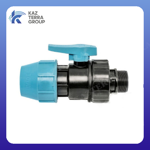 Кран компрессионный с наружной резьбой ПЭ 100 d 63х2