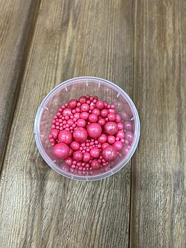 Посыпка кондитерская "Жемчуг", взорванные зерна риса, розовый, 50 г