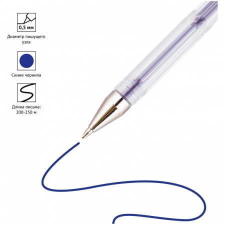 Ручка гелевая OfficeSpace, 0,5 мм, синяя - фото 2 - id-p113010873