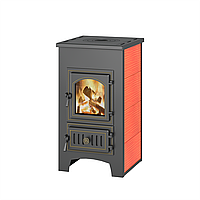 Печь-Камин с плитой ВЕЗУВИЙ ПК-01 (270) красн. 9 кВт (150 м3) Ø 115 мм