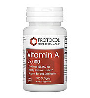 Protocol витамин А, 7500мкг, 100 мягких таблеток