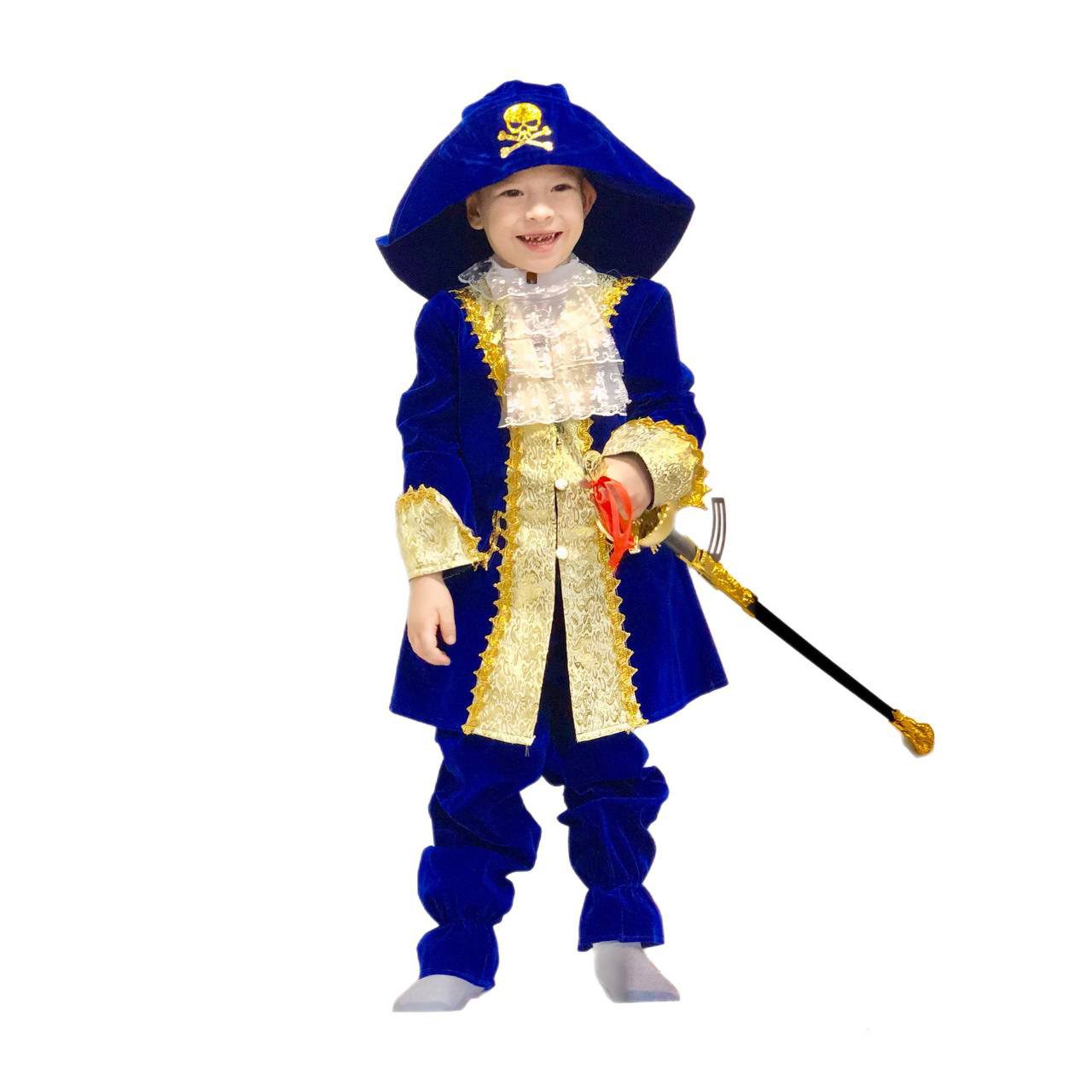 Костюм карнавальный Пират Капитан синий, фото 1