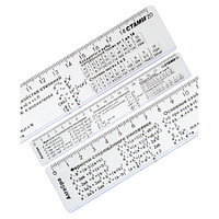 Линейка СТАММ 20 см, "Алгебра", со справочным материалом, пластиковая, прозрачная, бесцветная