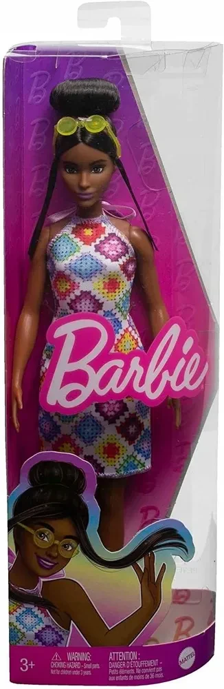 Barbie Игра с модой Кукла Барби афроамериканка в красочном вязаном крючком платье - фото 3 - id-p112954275