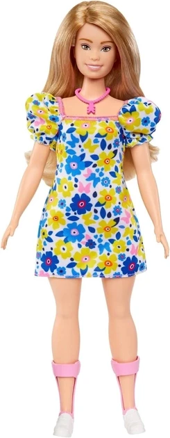 Barbie Игра с модой Кукла Барби Модница с синдромом Дауна в платье в цветочек - фото 3 - id-p112954278