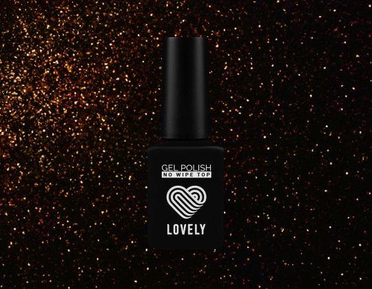 Топ без липкого слоя Lovely с огненным шиммером Hot Gold, 12ml*