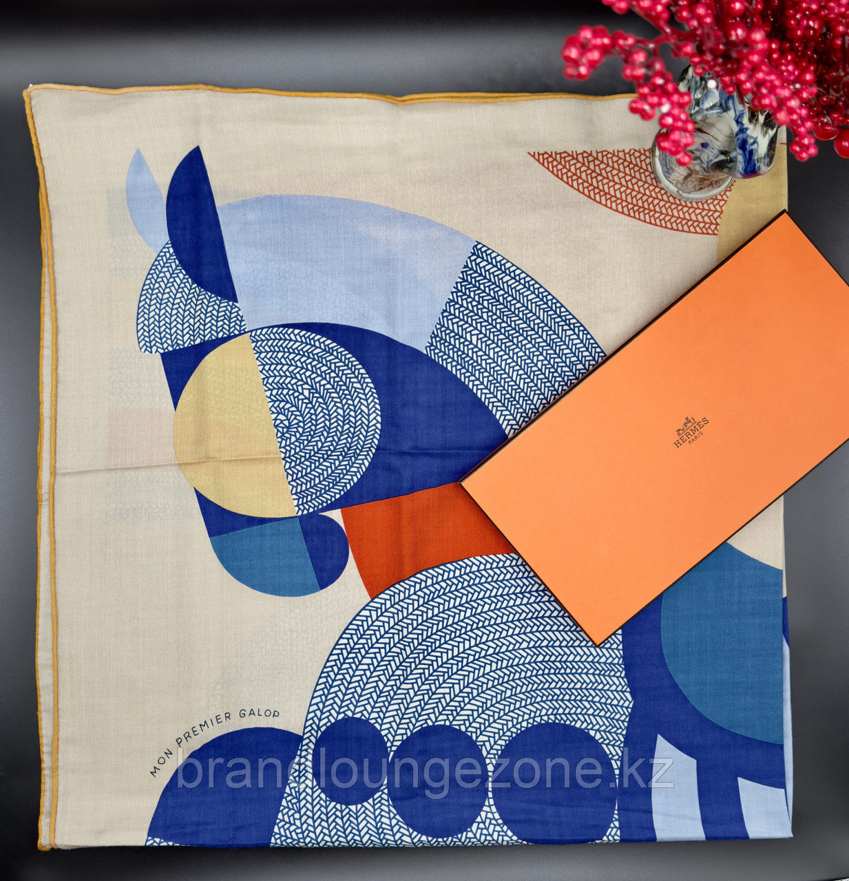 Женский платок из тонкого кашемира Hermes, цветной - фото 1 - id-p112911845
