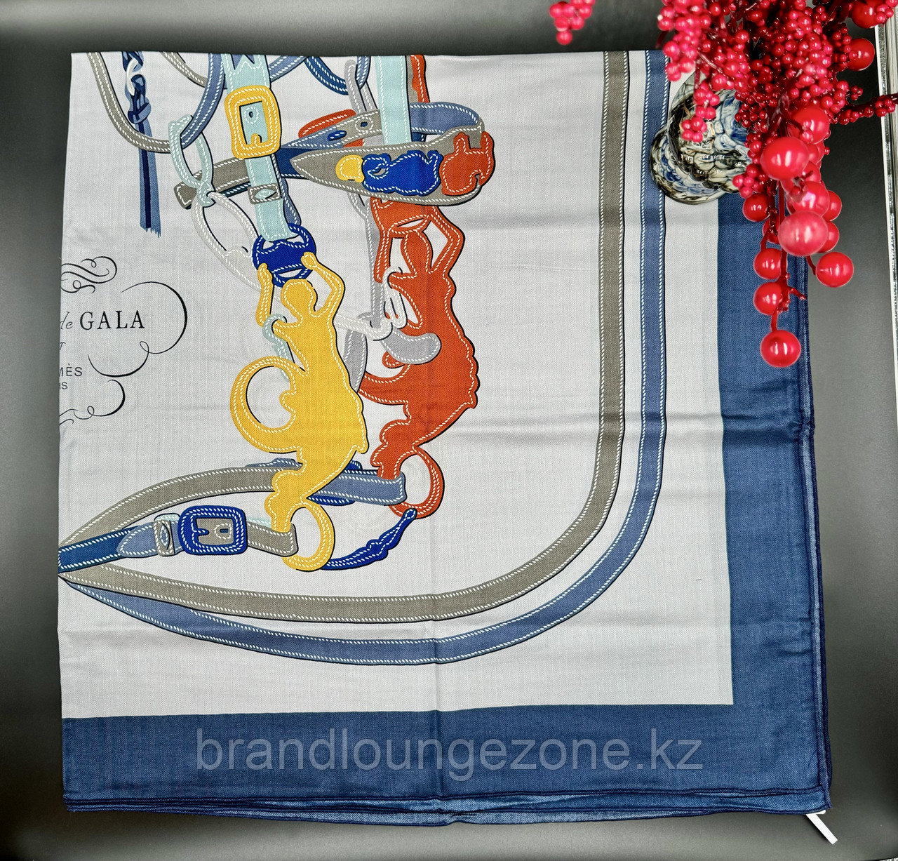 Женский платок-шарф из тонкого кашемира Hermes, цветной - фото 3 - id-p112911846