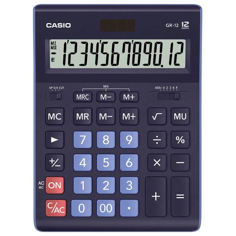 Калькулятор настольный CASIO GR-12-BU-W-EP синий - фото 1 - id-p113162042