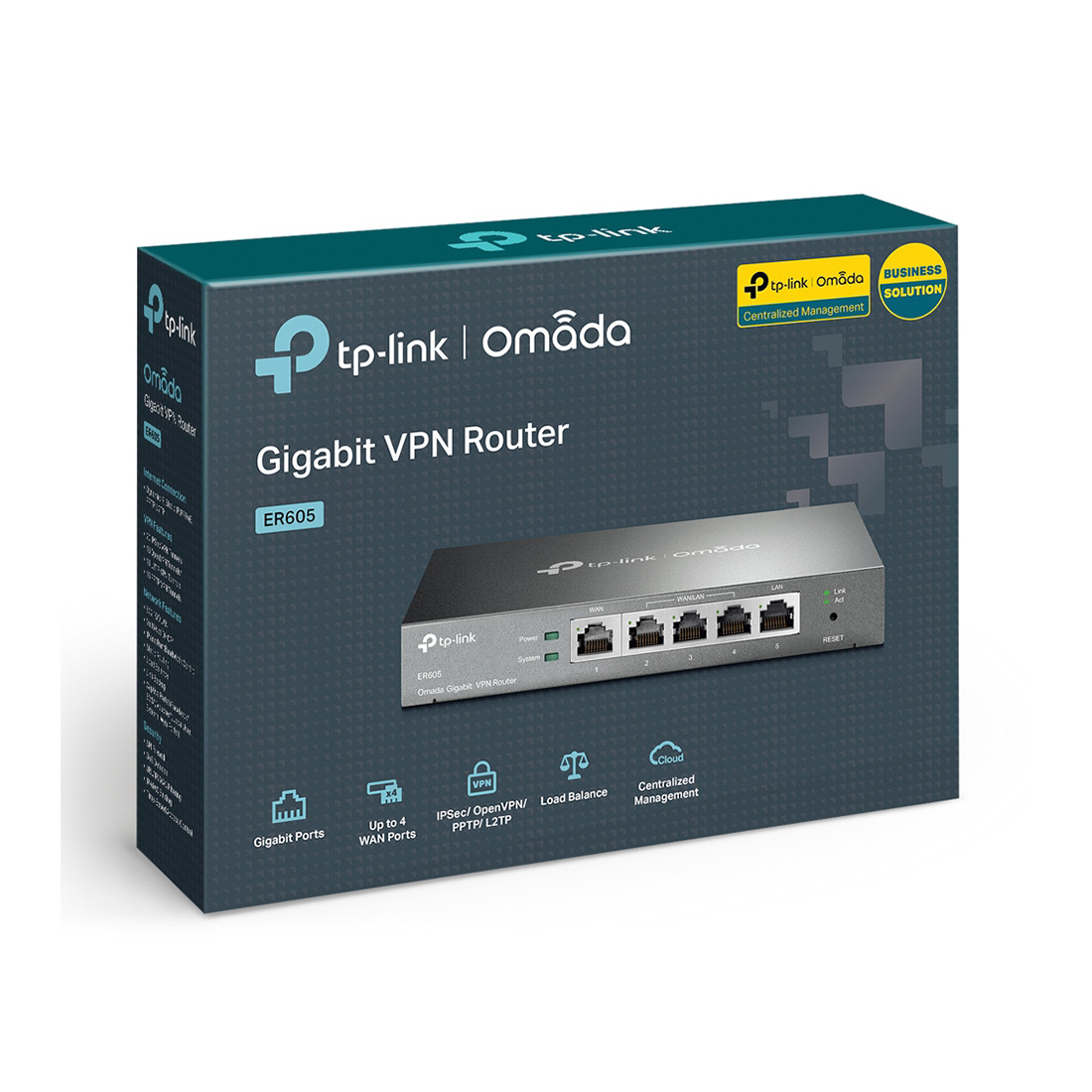 TP-Link ER605 маршрутизатор Multi-WAN VPN, 1 fix GB WAN, 1 fix GB LAN, 3 переключаемых GB WAN/LAN - фото 2 - id-p113162368
