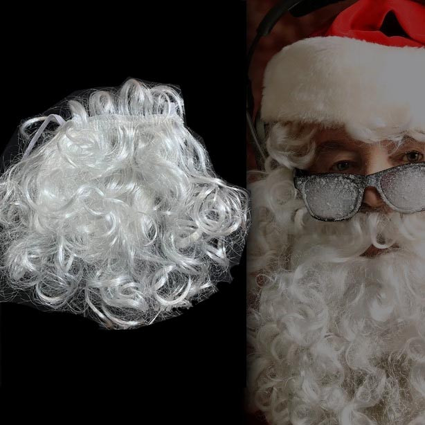 Борода Деда Мороза 20 см белая