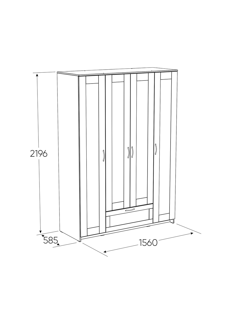 СИРИУС шкаф комбинированный 4 двери и 1 ящик белый - фото 4 - id-p113165555