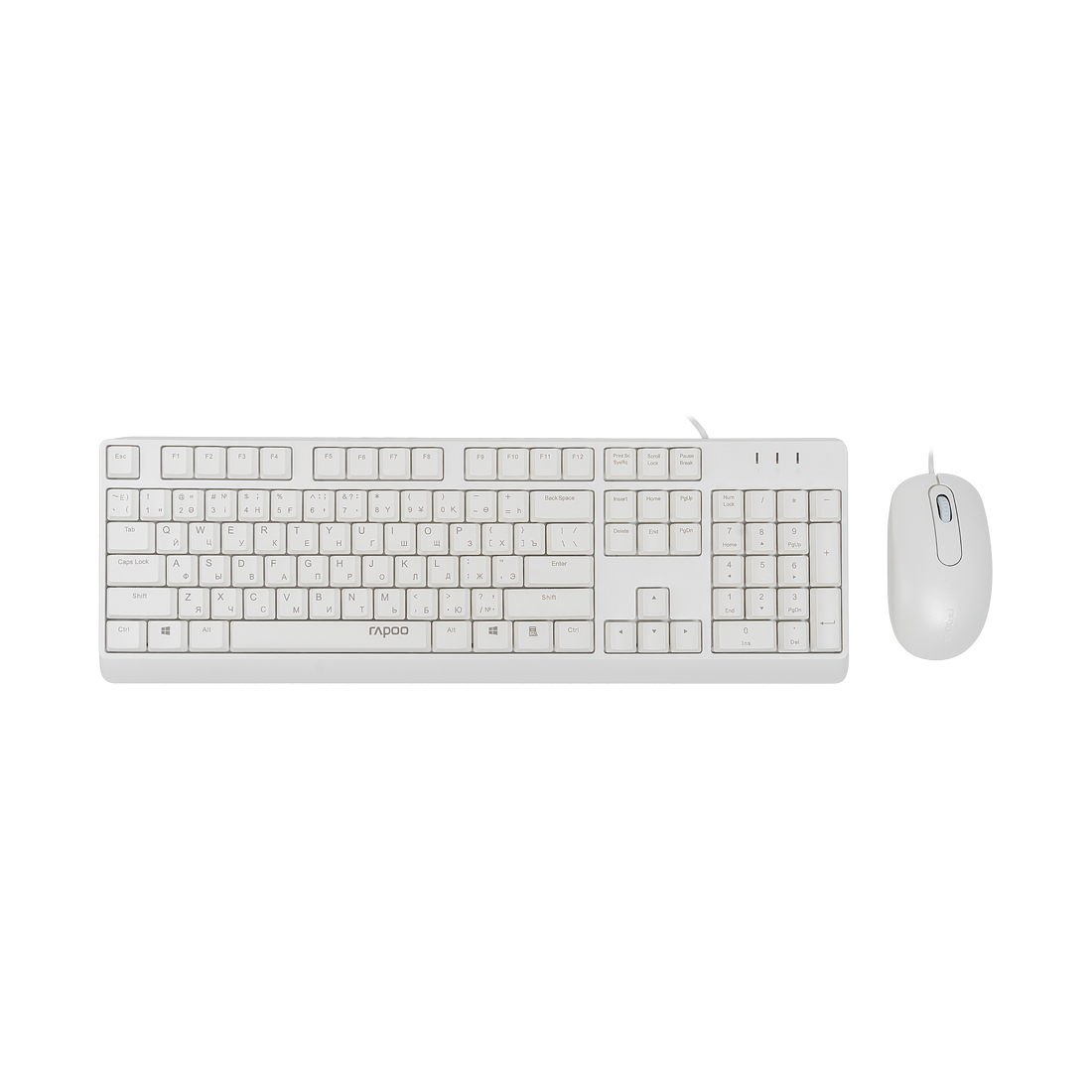 Комплект Клавиатура + Мышь Rapoo X130PRO White - фото 2 - id-p113165656