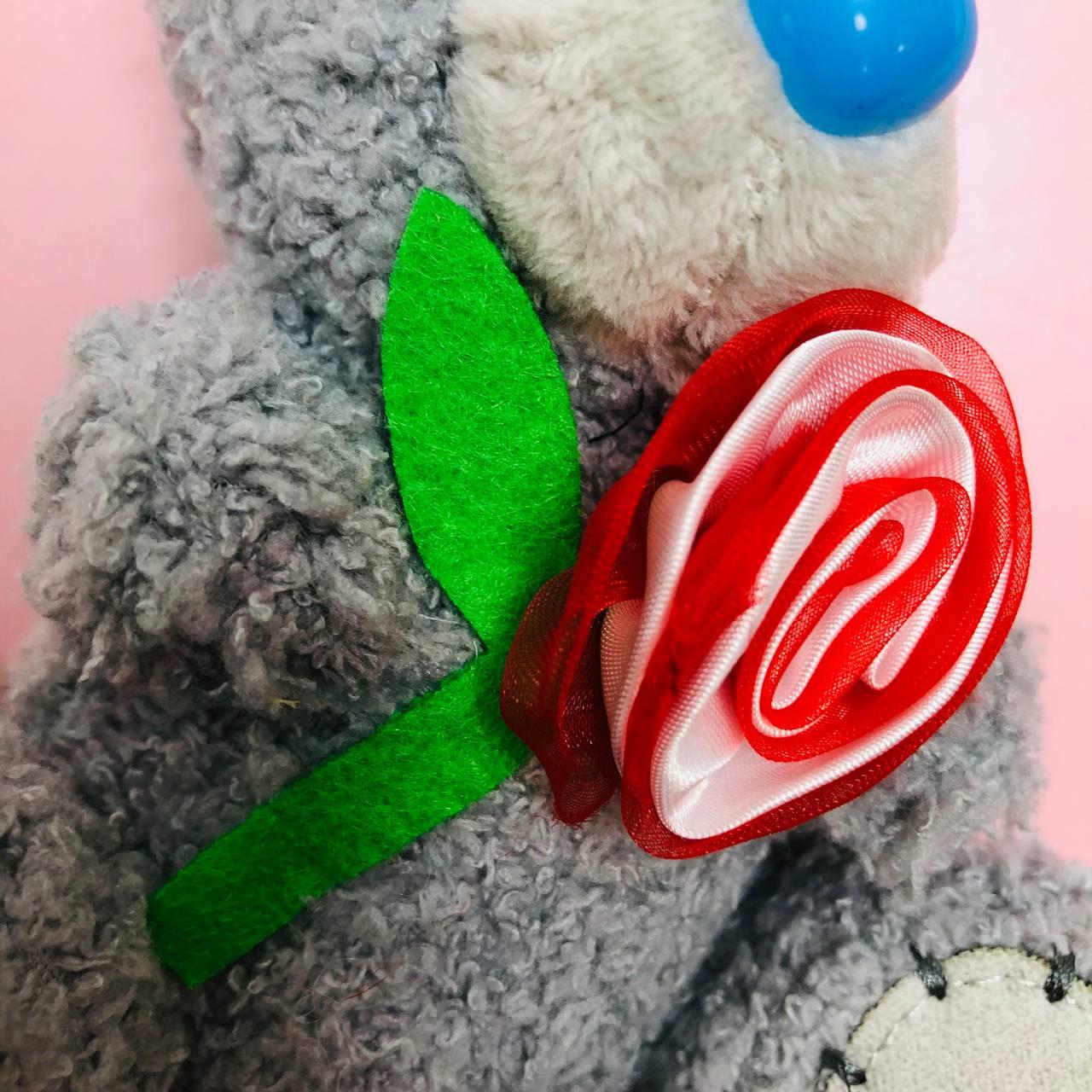 Мягкая игрушка "Мишка Тедди" брелок с цветочком в руке 13 см - фото 5 - id-p113165678