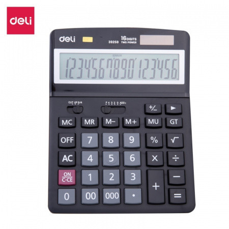 Калькулятор настольный DELI "39259" 16 разрядный, 195х146х46 мм черный - фото 1 - id-p113170594