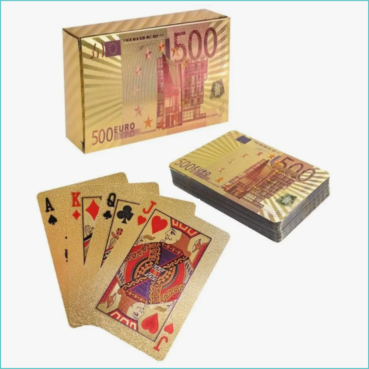 Карты игральные "500 евро" (пластиковые 54 шт.) - фото 1 - id-p113170610