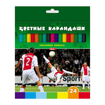 Карандаши "Hatber", 24 цвета, серия "Футбол", в картонной упаковке - фото 1 - id-p113179090