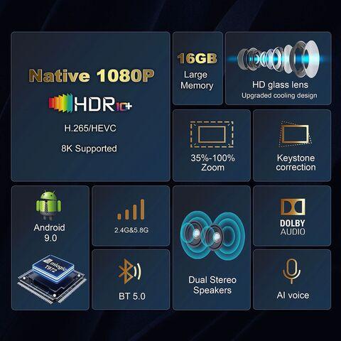 Проектор мультимедийный Xnano X1 8K {12000ЛМ, Android, Wi-Fi, BT, Dolby Audio, HDR 10+, Full HD} - фото 2 - id-p113179113