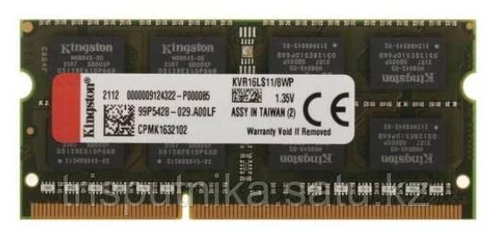 Оперативная память Kingston ValueRAM 8 ГБ DDR3L 1600 МГц KVR16LS11/8WP - фото 1 - id-p113179177