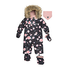 Комбинезон детский слитный манишка + варежки + пинетки