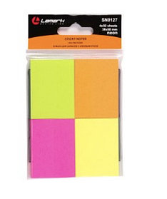 Закладки 50*38 мм 4*50 л неон, бумажные LAMARK