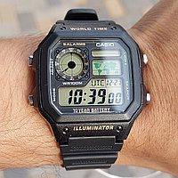 Электронные наручные часы Casio AE-1200WH-1BVDF. Япония Оригинал. Классика. Мировое время. Подарок.
