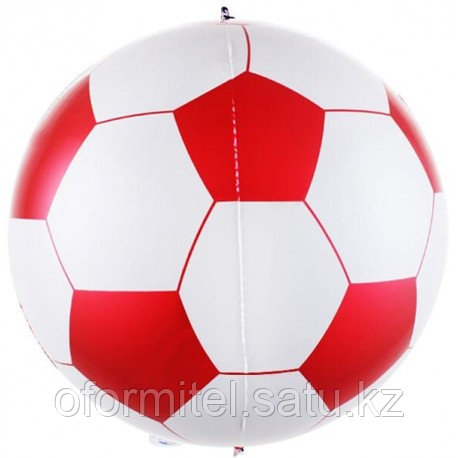 Шар (24''/61 см) Сфера 3D, Футбольный мяч, красный 1 шт. Falali, КИТАЙ - фото 1 - id-p113182099