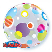 3D объемные шары Bubbles, ORBZ Полька цветная 15608 Qualatex USA