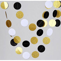 Гирлянда-Подвеска, Круг, Стильный микс, Золото, 220см, 1 уп.