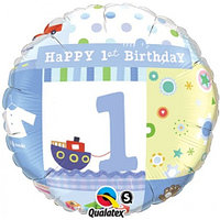 Happy 1th Birthday, круг 81024 Qualatex USA