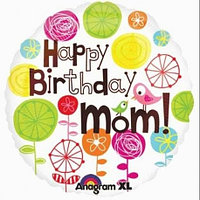 17" Happy birthday Mom цветы и птички 21969 Anagram (США)
