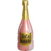 Шар (40' 102 см) Фигура, бутылка шампанского Lets party розовый , 1 шт. Falali, КИТАЙ